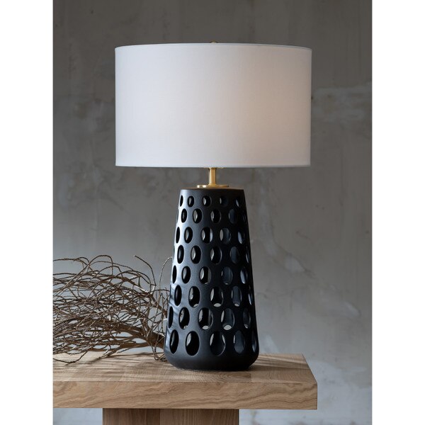 Kelvin Ceramic Table Lamp (Black) Lifestyle 15